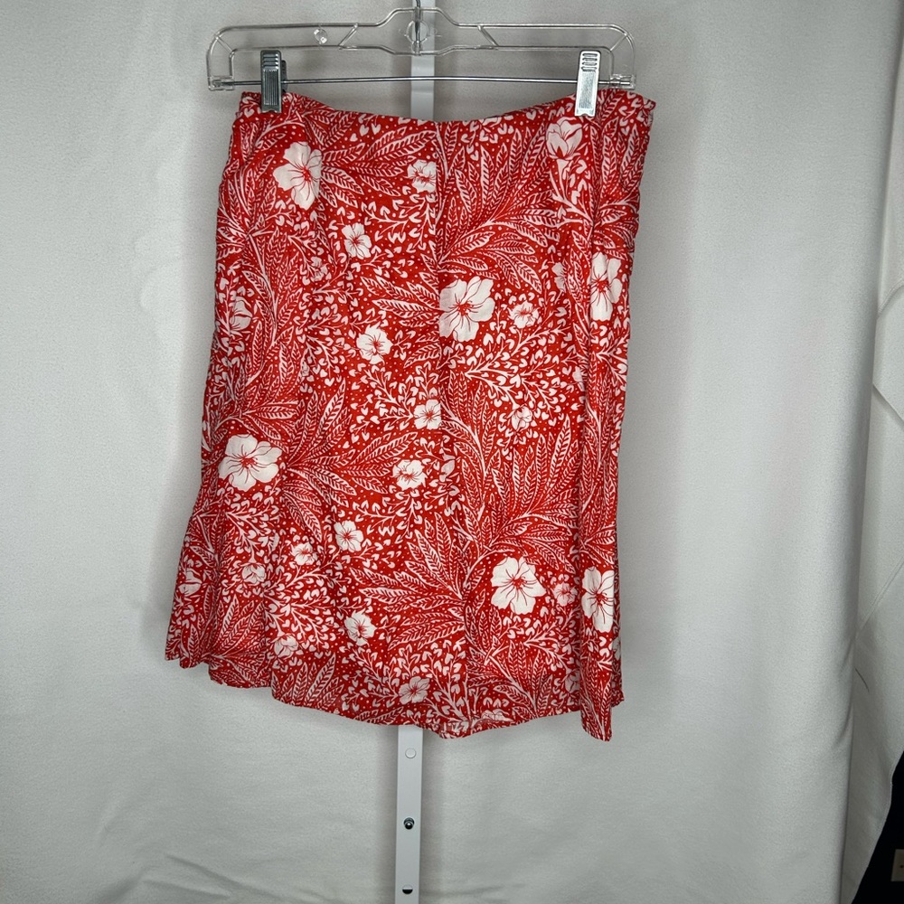 Ann Taylor Red Floral Mini Skirt